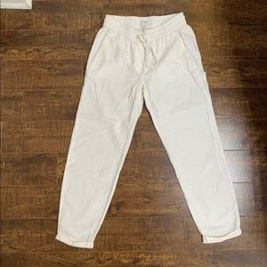 J Crew white linen pants size 2